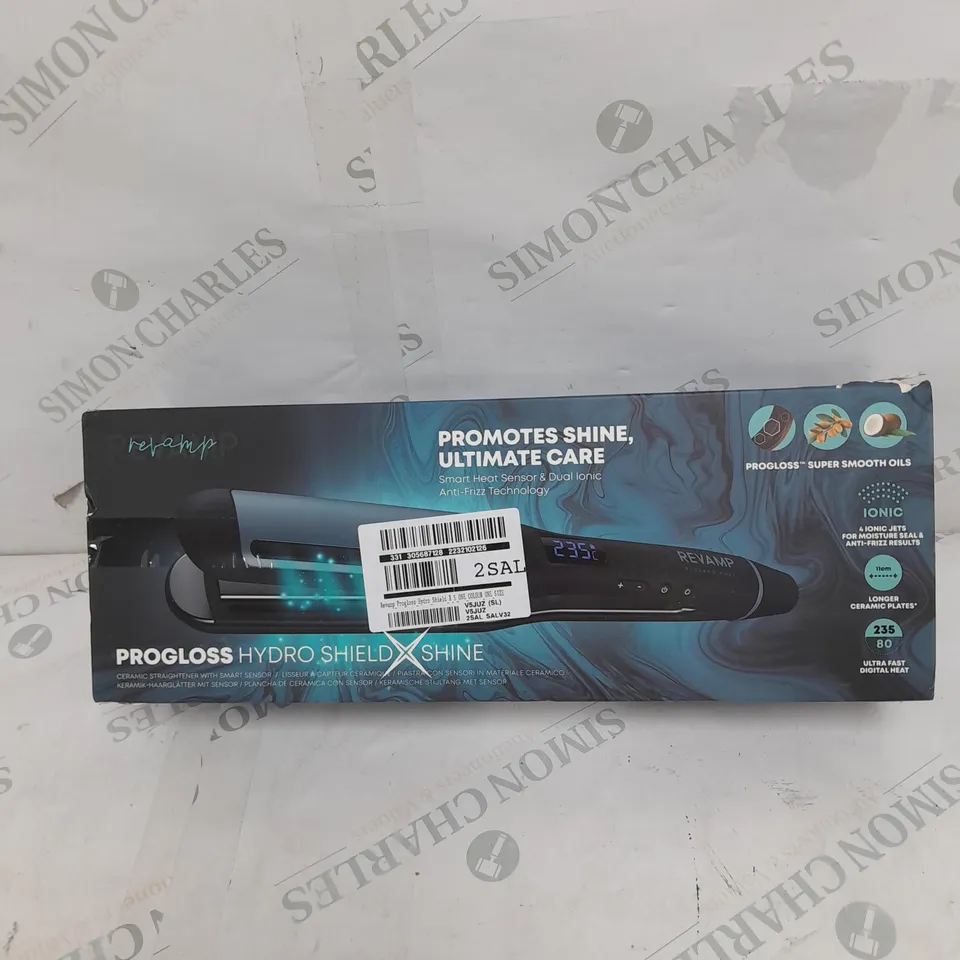REVAMP PROGLOSS HYDRO SHIELD SHINE CERAMIC HAIR STRAIGHTENER