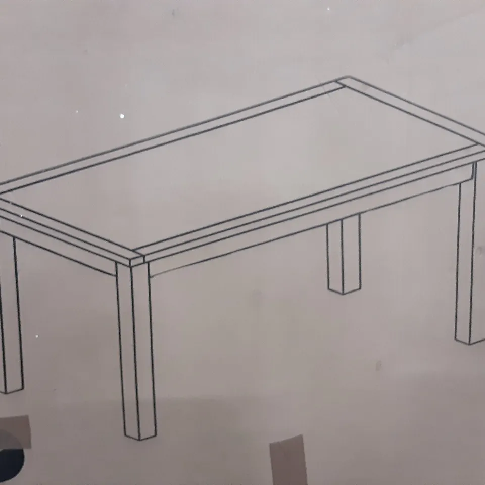 BOXED BROMLEY DINING TABLE IN GREY - H31 X W55 X D31 INCH 