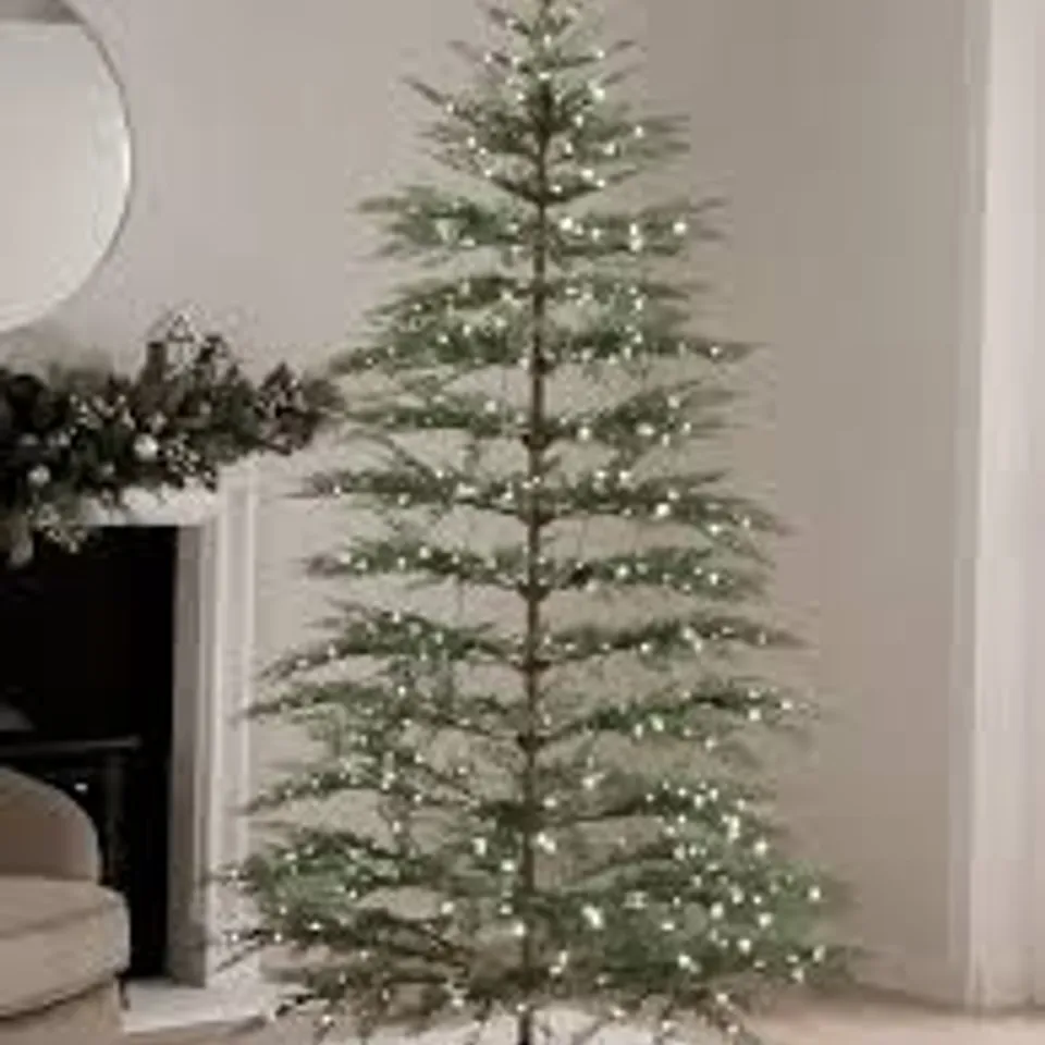 BOXED 7FT PRE LIT DELICATE FERN CHRISTMAS TREE