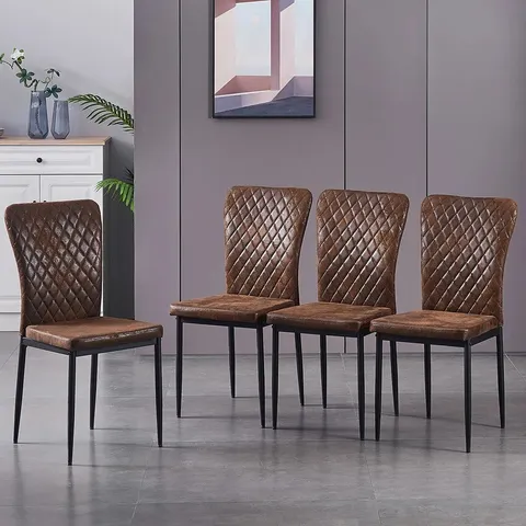 BOXED LELANI VINTAGE SUEDE UPHOLSTERED DINING CHAIR (SET OF 4)
