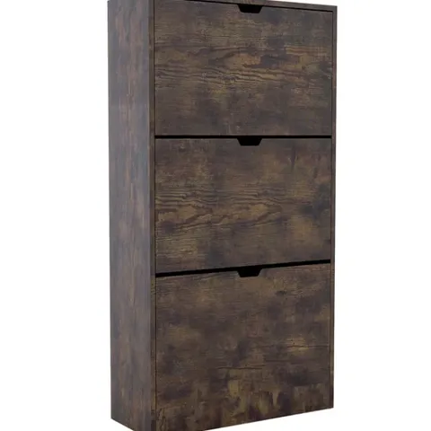 BOXED VIDA 2 DRAWER SHOE CABINET - DARK WOOD (1 BOX)