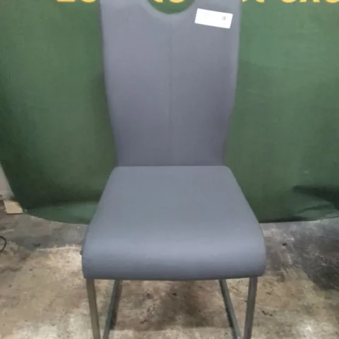 DARK GREY LEATHER DINING CHAIR