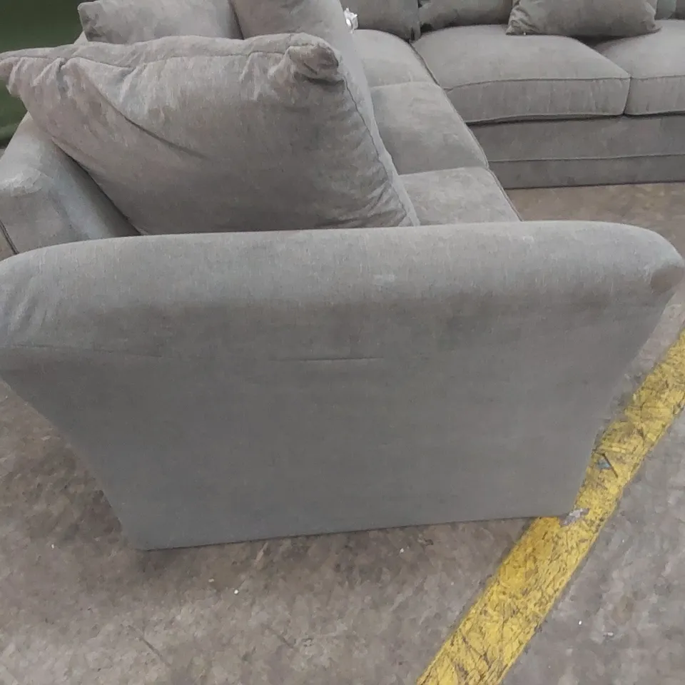 QUALITY DESIGNER DURY DARK GREY FABRIC UPHOLSTERED CORNER GROUP SOFA