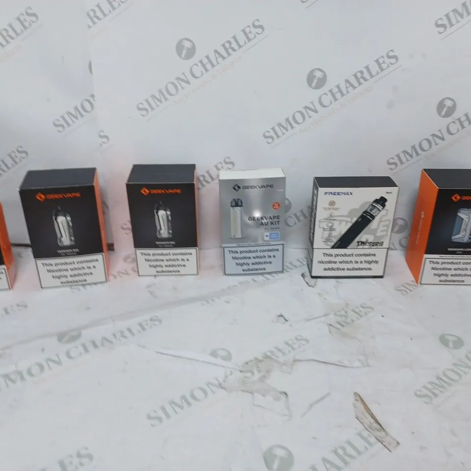 LOT OF APPROXIMATELY 10 BOXED E-CIGARETTES TO INCLUDE GEEKVAPE B60, GEEKVAPE AU KIT, GEEKVAPE L200 ETC. 