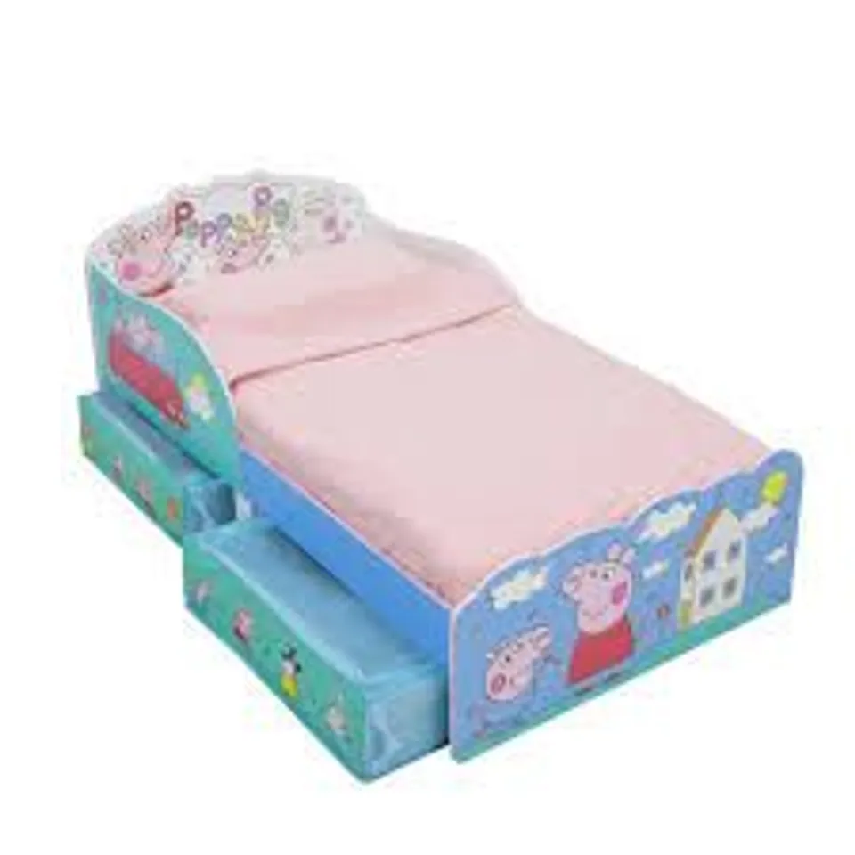 PEPPA PLAYFUL TODDLER BED WITH STORAGE - BOXED 