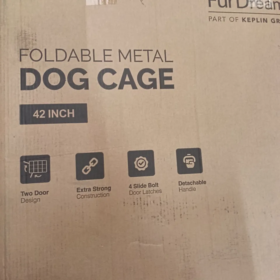 BOXED 42" DOG CAGE