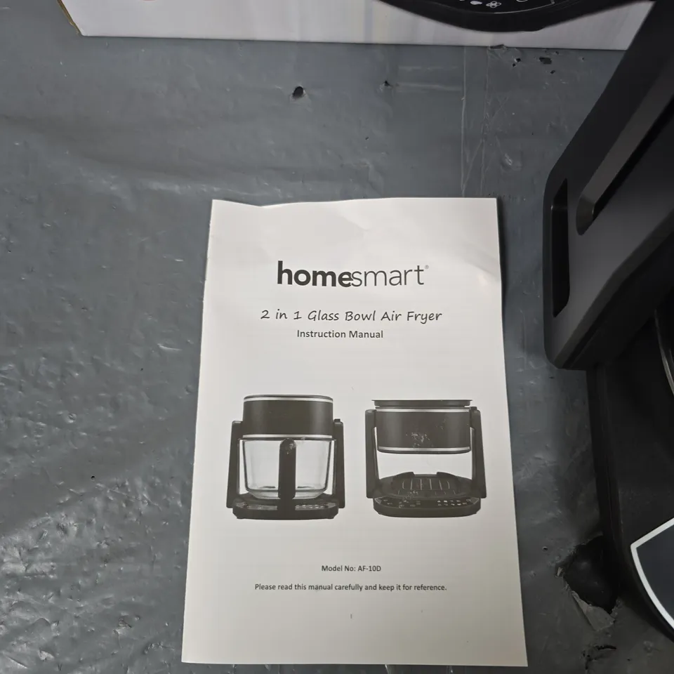 HOMESMART 2 IN 1 GLASS BOWL AIR FRYER AF-10D – BOXED