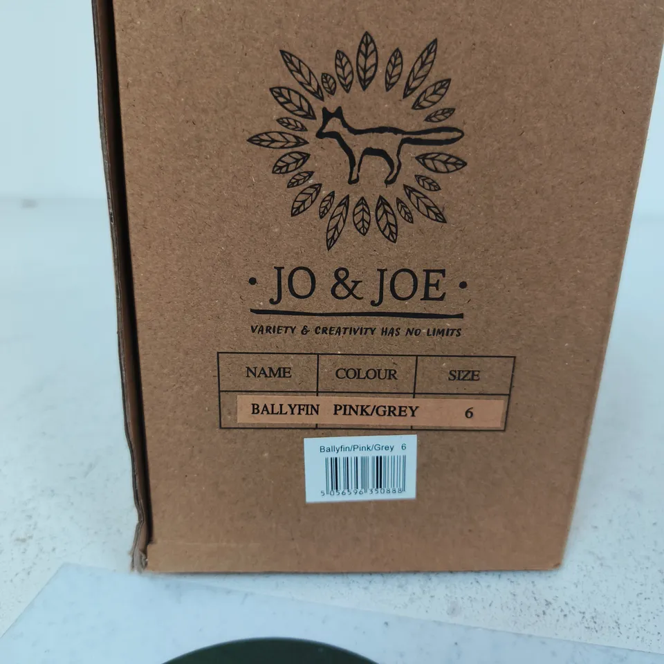 JO & JOE BALLYFIN PINK/GREY SLIPPERS – UK 6