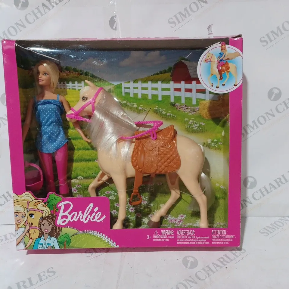 BOXED BARBIE DOLL & HORSE