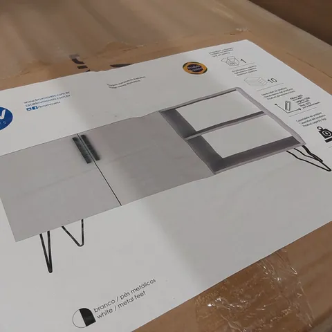 BRAND NEW BOXED OUT & OUT 2-DOOR TV CABINET - WHITE (1 BOX)