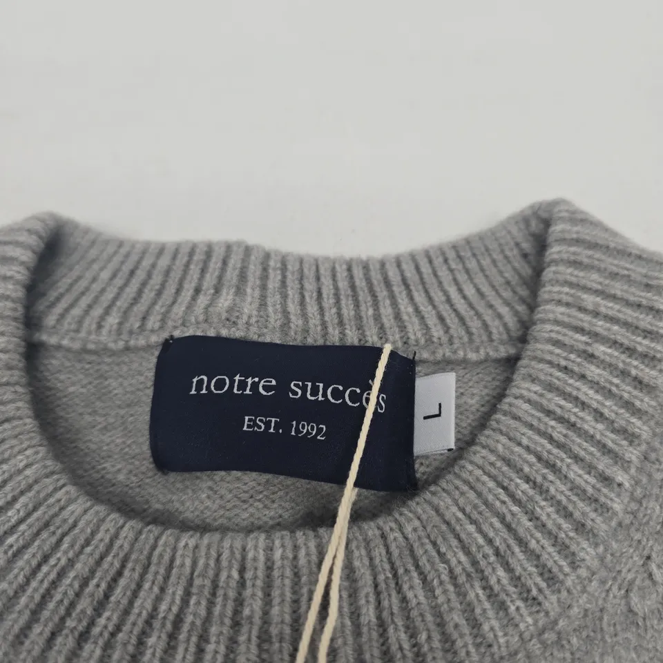 GREY KNIT SWEATER - SIZE L, NOTRE SUCCÈS (EST. 1992)