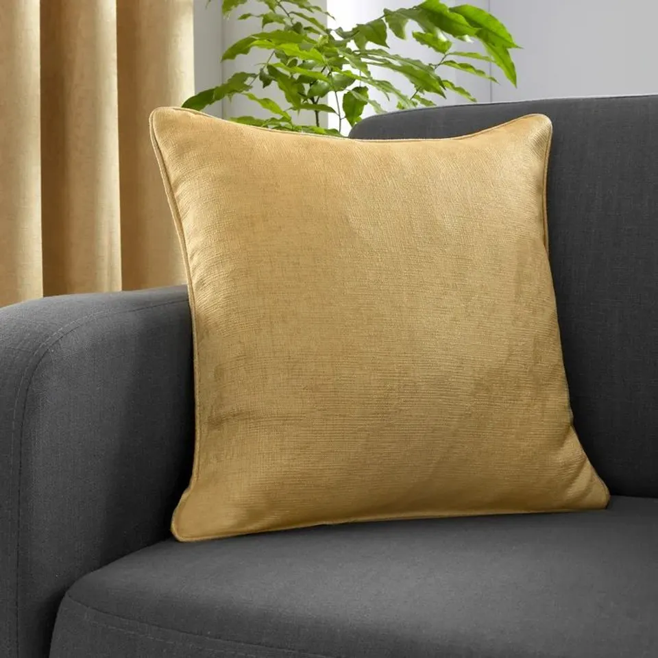 OUIDA CUSHION WITH FILLING COLOUR OCHRE YELLOW 