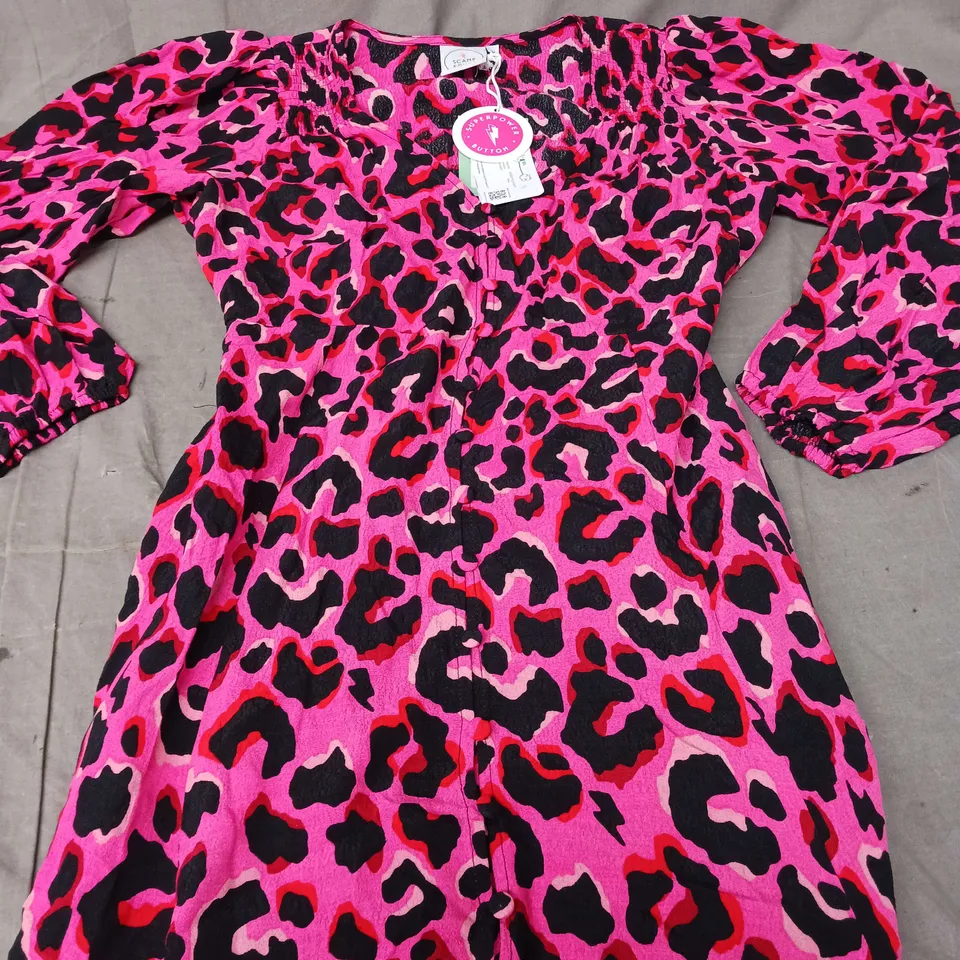 SCAMP AND DUDE ADULTS BLOUSON SLEEVE GODET SHORT TEA DRESS - SIZE 8