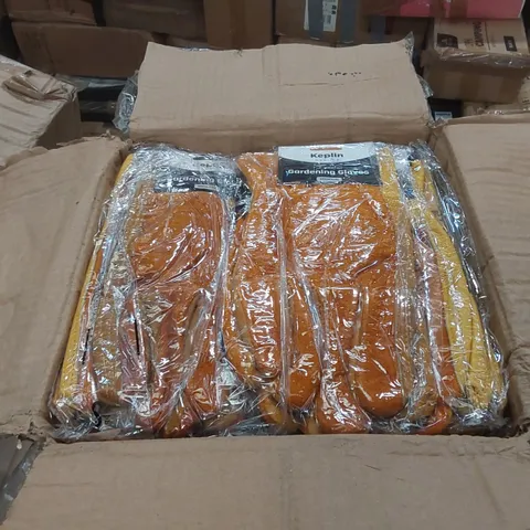 BOX OF APPROXIMATELY 50x KEPLIN FULL LEATHER GARDENING GLOVES 