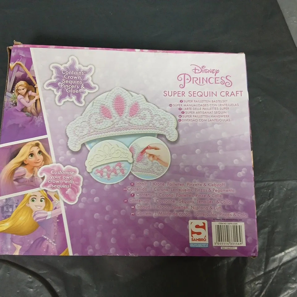 DISNEY PRINCESS SUPER SEQUIN CRAFT KIT – TIARA DESIGN, BOXED