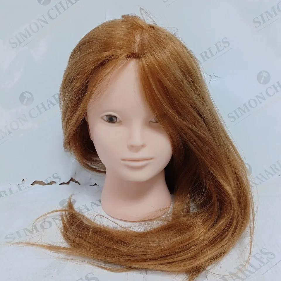 PLASTIC HEAD SYNTHETIC COPPER HAIR MODEL HEAD