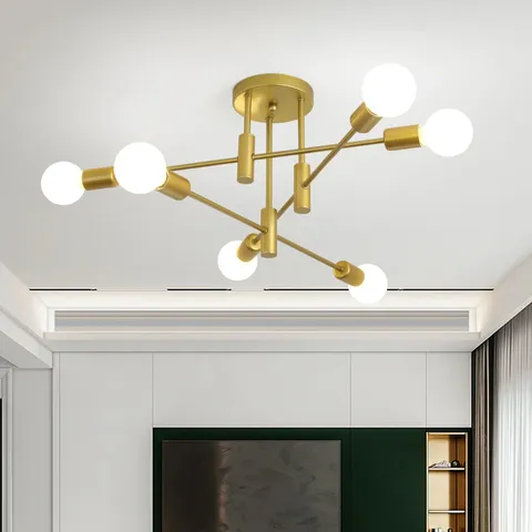 AUSTWELL ROSE 6-LIGHT 62CM SPUTNIK CHANDELIER 