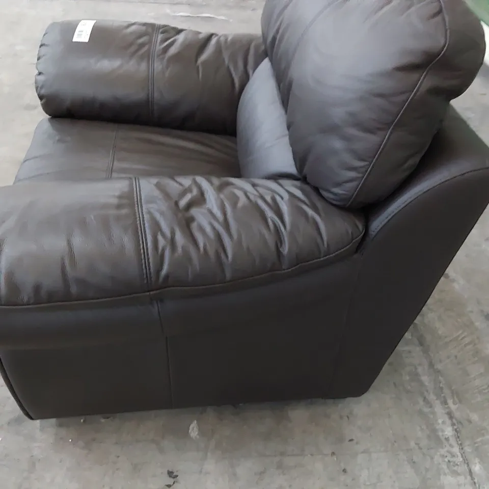 DESIGNER EASY CHAIR BROWN LEATHER 