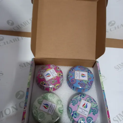 SET OF 4 ONLY WAX SCENTED CANDLES