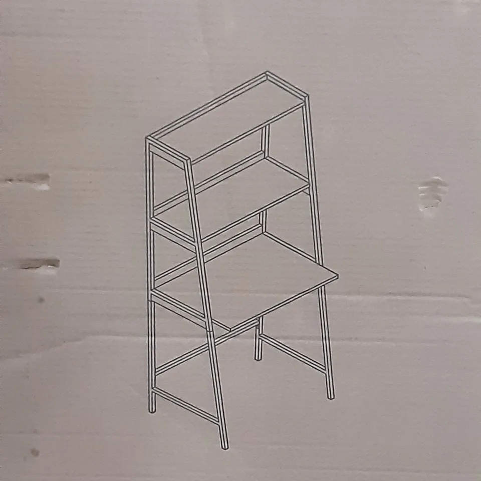 BOXED FULTON LADDER DESK IN RUSTIC PINE EFFECT , H162 X W70 X D50 