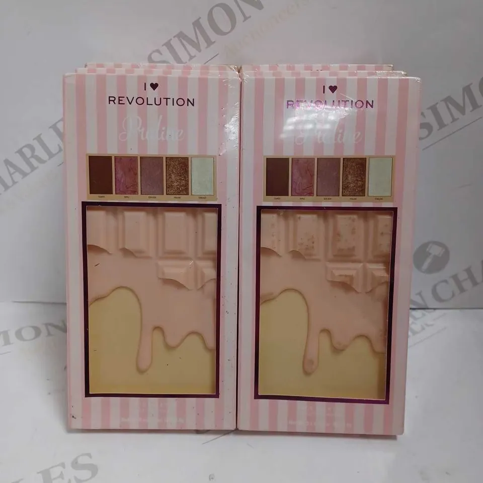 LOT OF 6 REVOLUTION I HEART MAKEUP PRALINE CHOCOLATE PALETTES