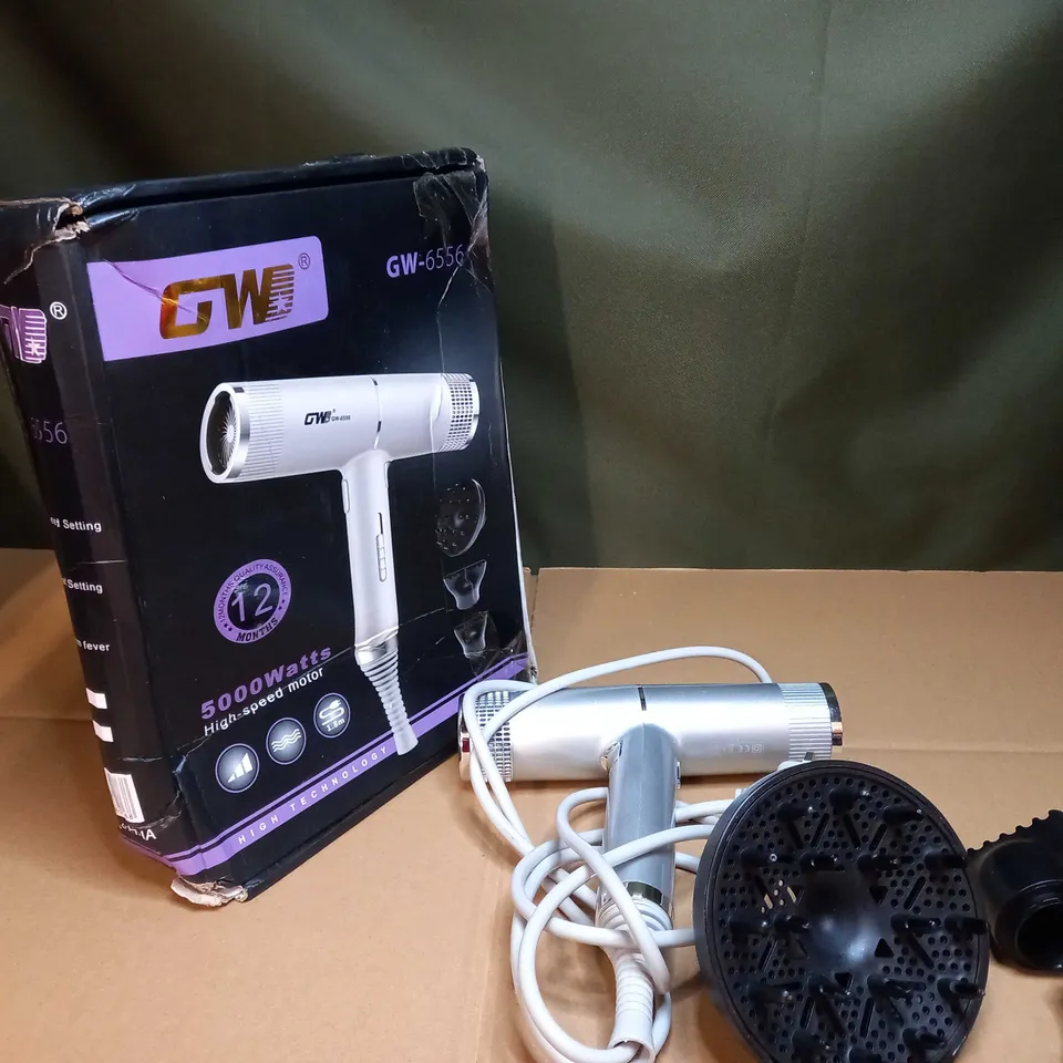 BOXED GW-6556 SILVER HAIR DRYER