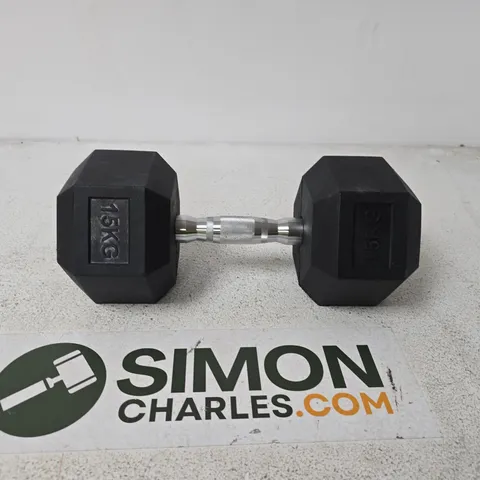 HEXAGONAL DUMBBELL 15KG – KNURLED HANDLE