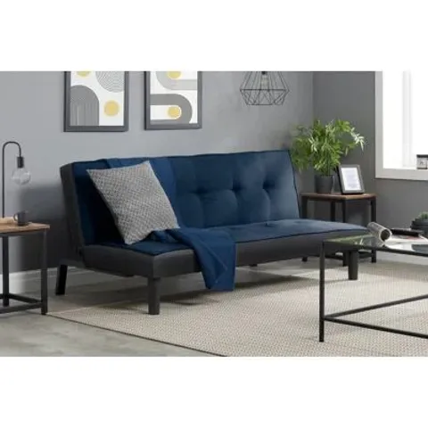 BOXED 3 SEATER CLIC CLAC SOFA BED -MIDNIGHT BLUE-
