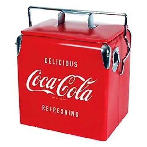 BOXED COCA-COLA RETRO ICE CHEST COOLER BOX WITH BOTTLE OPENER 13L