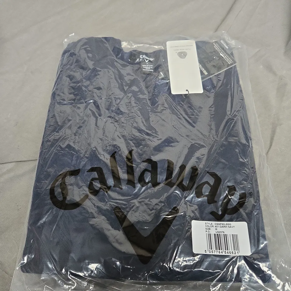 SEALED CALLAWAY V NECK NAVY JUMPER - SIZE MEDIUM 