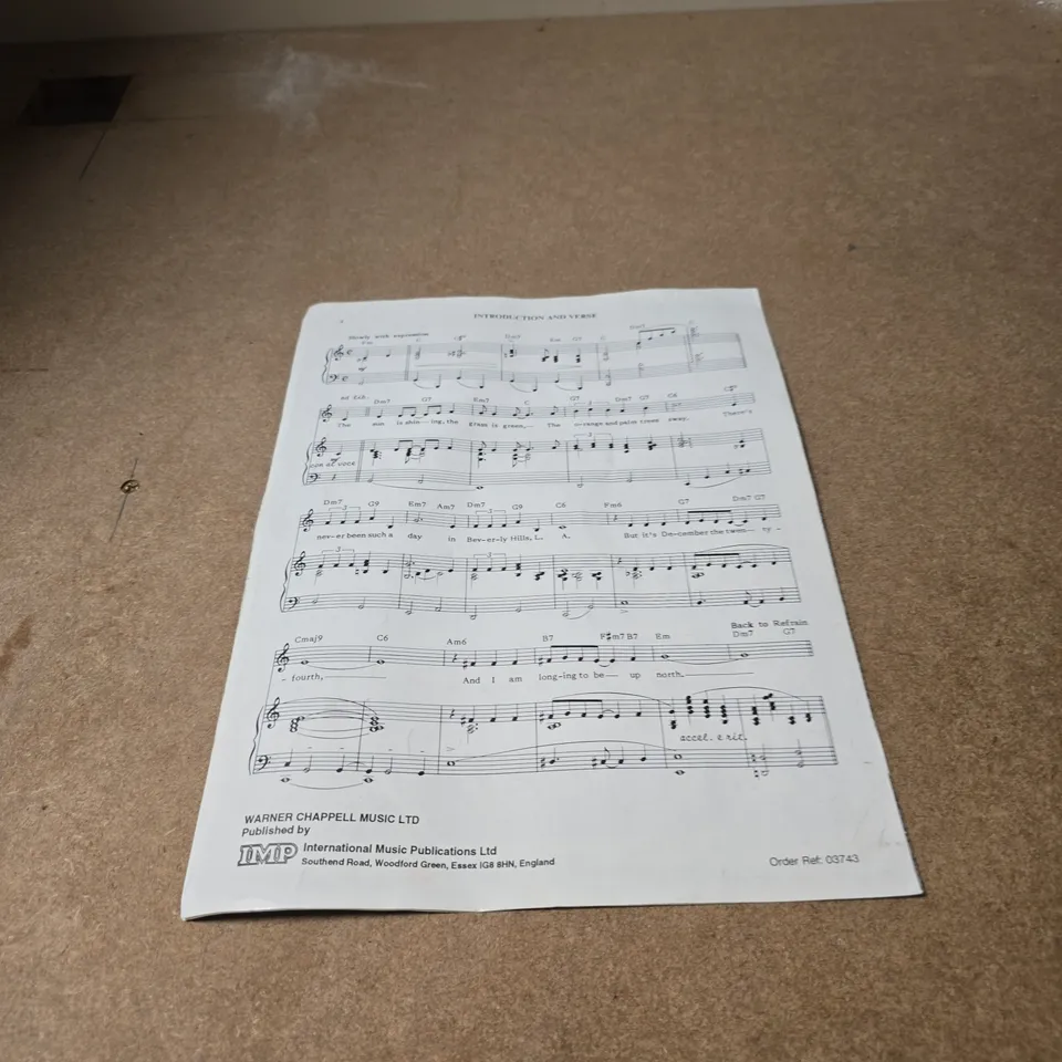 WHITE CHRISTMAS SHEET MUSIC – IRVING BERLIN