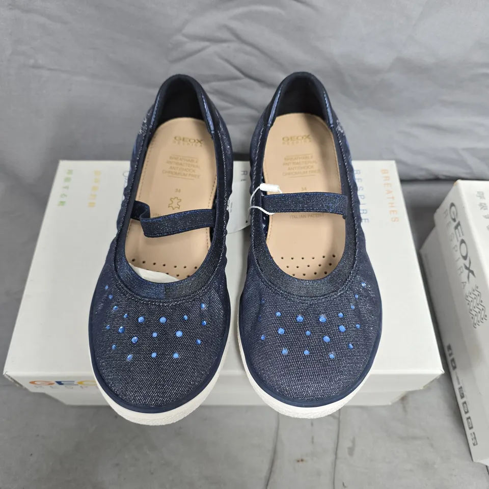 GEOX KILWI NAVY MARY JANE SHOES - WOMEN'S UK 3 (EU 34)