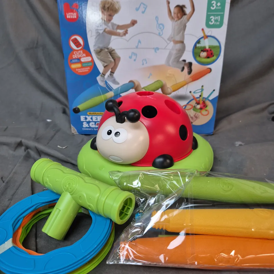 EXERCISE & GAMES KIDS’ ACTIVITY TOY SET WITH LADYBUG BALANCE BASE & ACCESSORIES (3 IN 1 FUN)