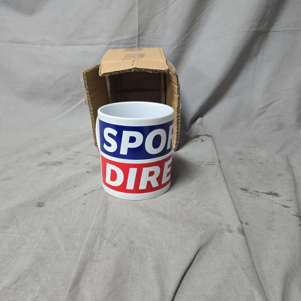 SPORT DIRECT CERAMIC MUG – WHITE WITH BLUE & RED LOGO
