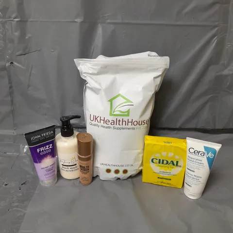 APPROXIMATELY 20 ASSORTED COSMETICS PRODUCTS TO INCLUDE - JOHN FRIEDA FRIZZ EASE CREAM - CERAVE HAND CREAM - RIMMEL FOUNDATION - ETC