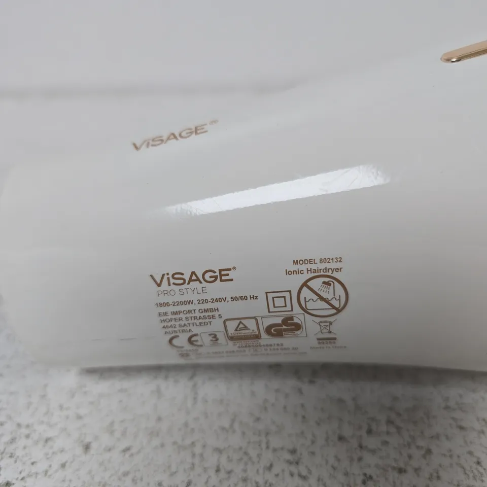 VISAGE PRO STYLE IONIC HAIRDRYER – WHITE, 1800–2200W