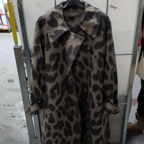 THE VERY COLLECTION LEOPARD PRINT FAUX FUR COAT – WOMEN’S, UK 16