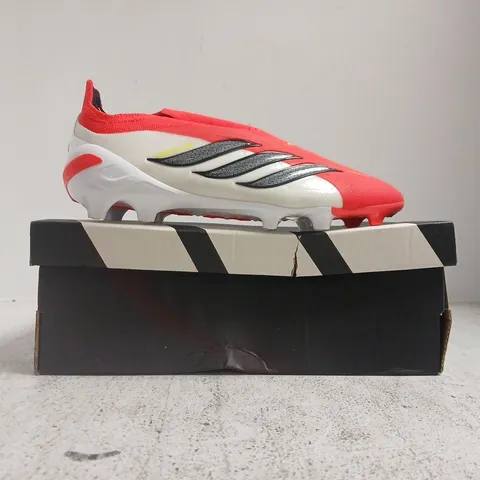 BOXED PAIR OF ADIDAS KID'S PREDATOR ELITE LL FOOTBALL BOOTS IN RED/WHITE/BLACK SIZE UK 5