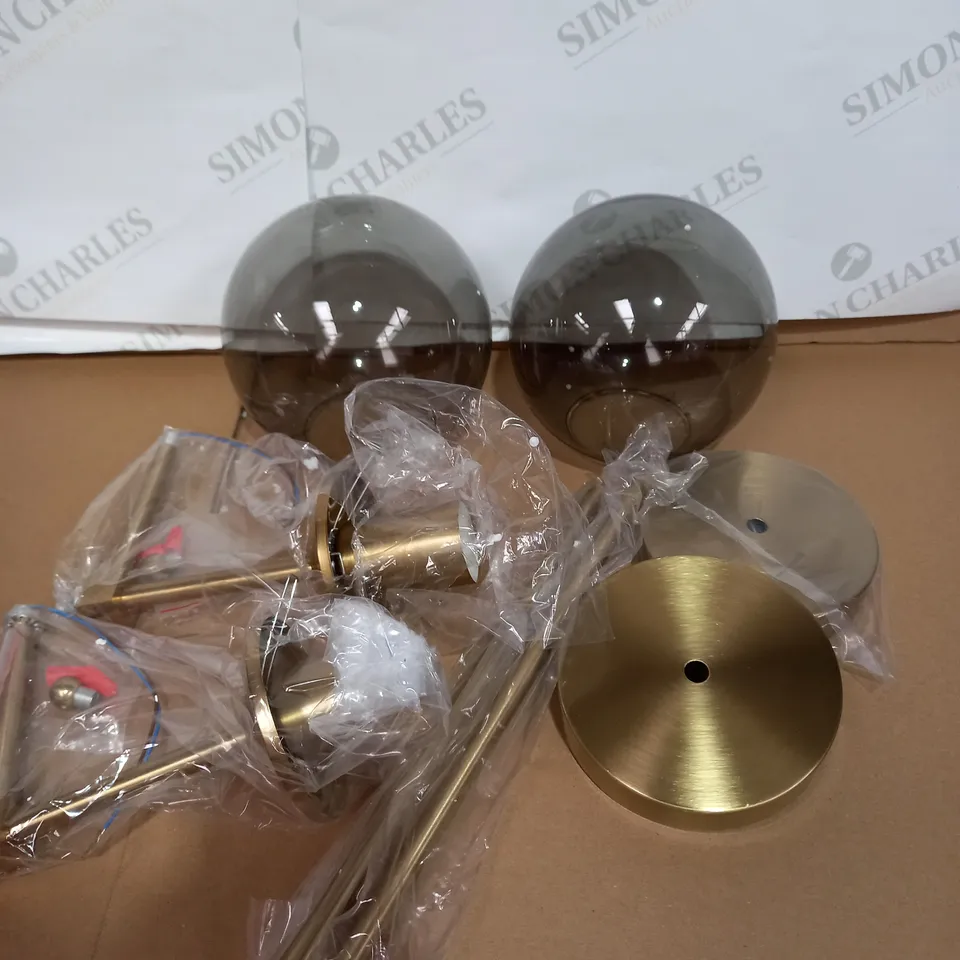 MZSTECH VINTAGE GREY GLASS SHADE BEDSIDE LIGHTS