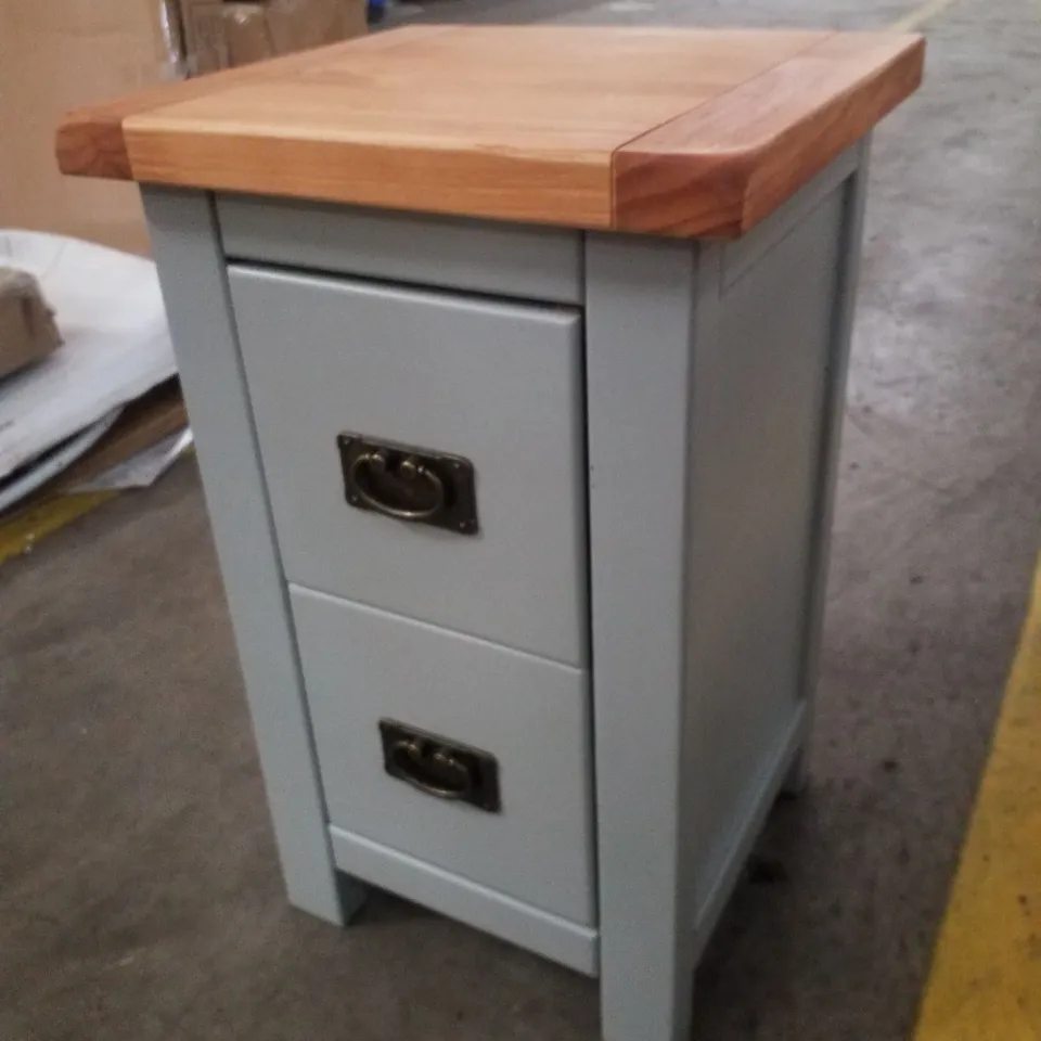 AURELIE 2 DRAWER BEDSIDE TABLE BASE - LIGHT GREY