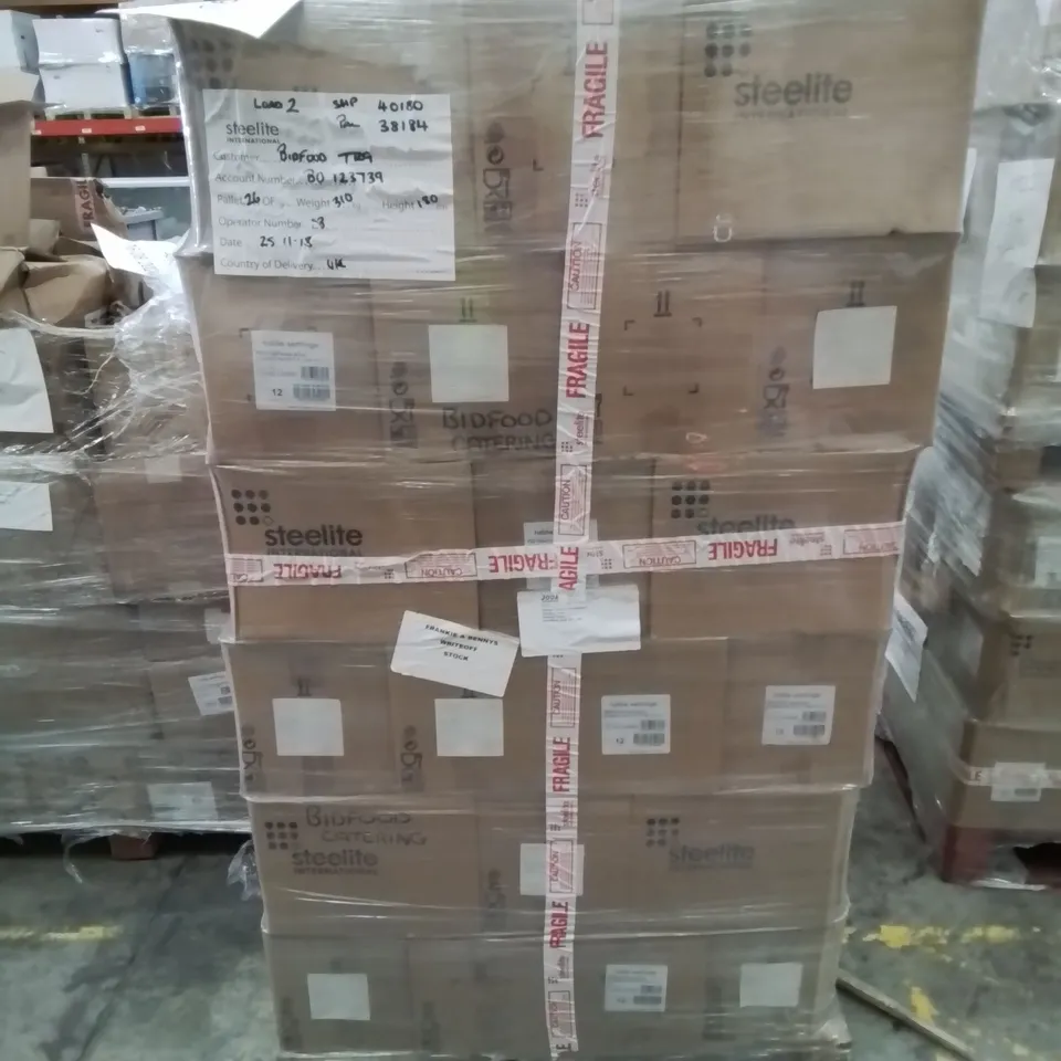 PALLET CONTAINING LARGE AMOUNT OF TILTED SIDE POTS/RAMEKINS (GREEN AND WHITE)
