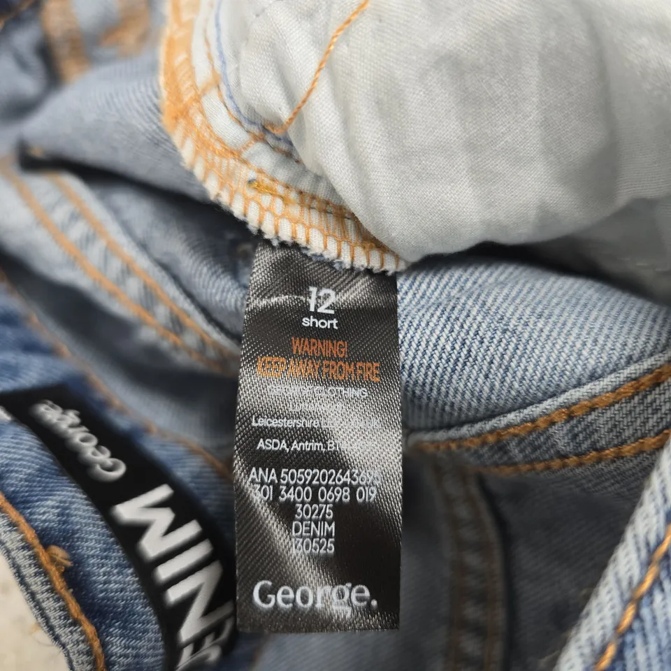 GEORGE DENIM JEANS – UK 12 SHORT, WOMEN’S