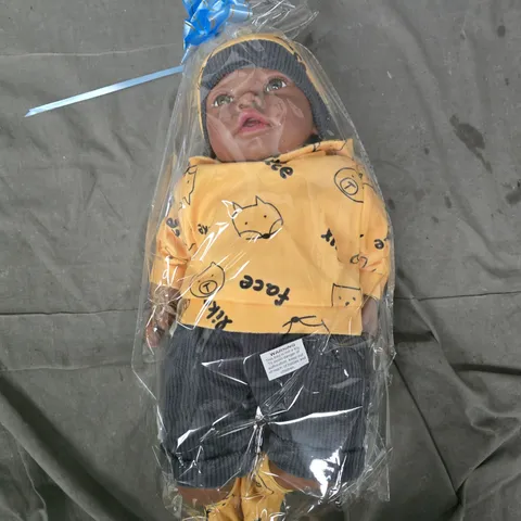 BIBI DOLL MADE TO LOVE GIFTWRAPPED 18" YELLOW JUMPER BABY DOLL