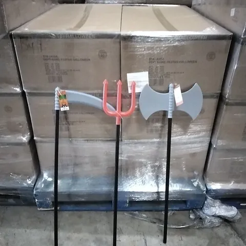 PALLET CONTAINING 6 BOXES OF BRAND NEW PLASTIC HALLOWEEN KIDS WEAPONS