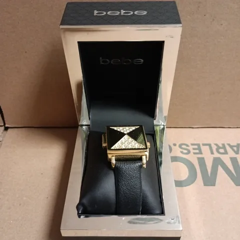 BEBE WOMEN'S WRISTWATCH IN GOLD TONE WITH DIAMANTE DETAIL