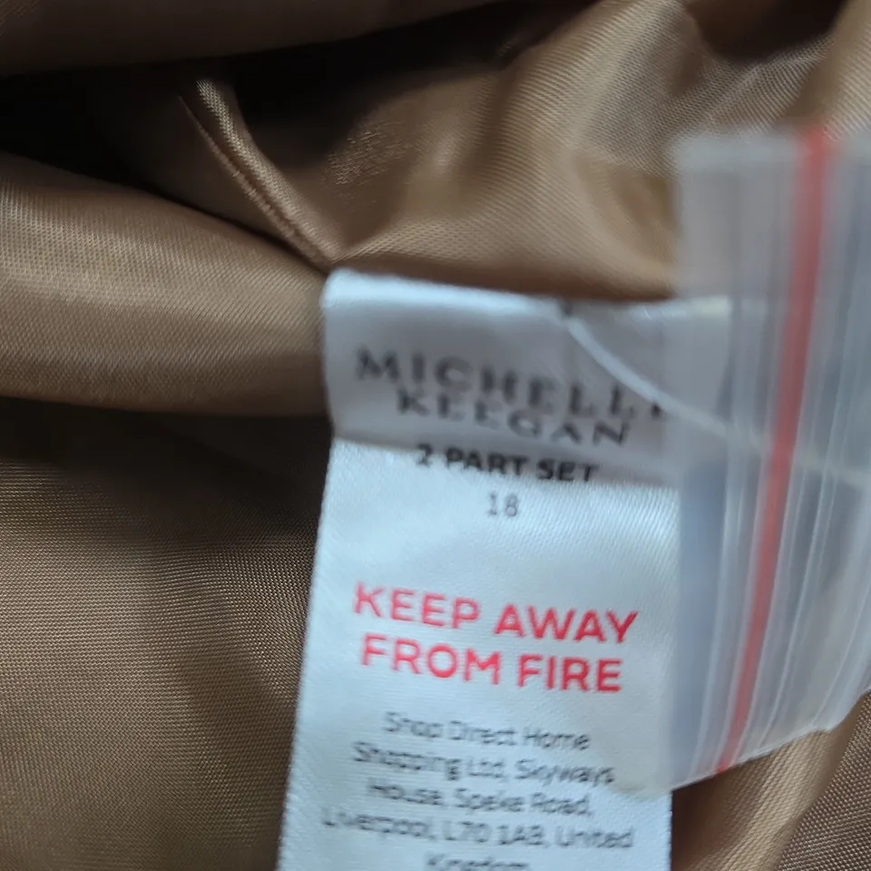 MICHELLE KEEGAN  COAT, UK 18, CAMEL/BROWN