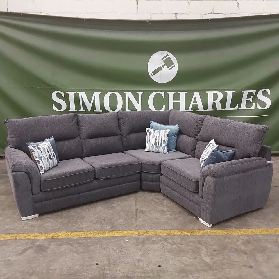 PADSTOW FABRIC DOUBLE ARM CORNER GROUP SOFA - CHARCOAL  RRP £2799
