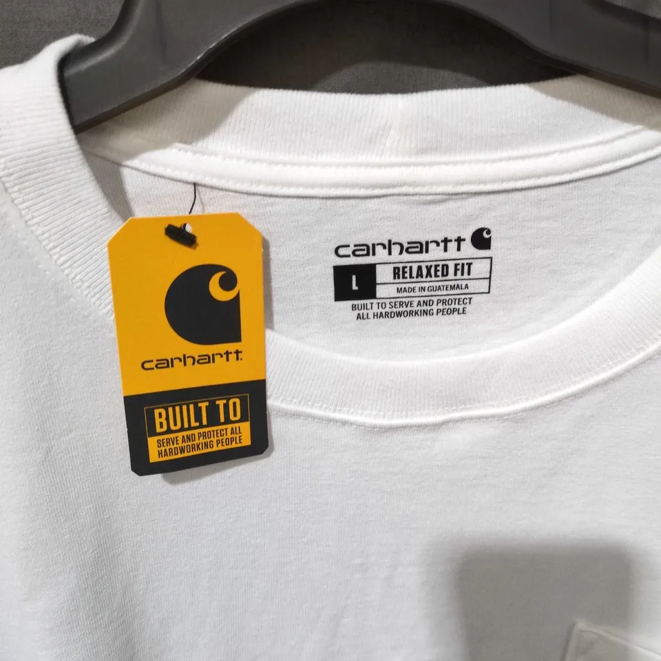 CARHARTT RELAXED FIT T-SHIRT - WHITE, SIZE L