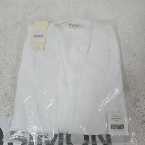 CHARLOTTE WEST LADIES LINEN BLAZER – WHITE, UK SIZE 12