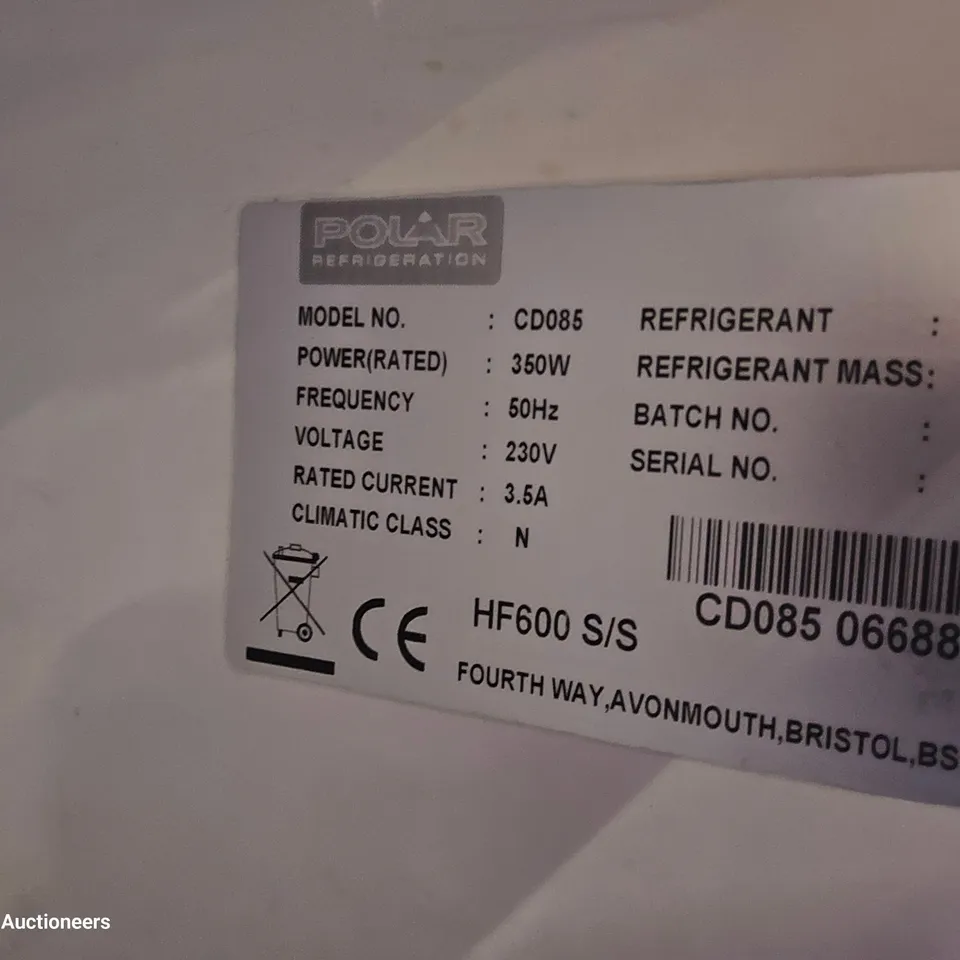POLAR TALL COMMERCIAL FREEZER Model CD085